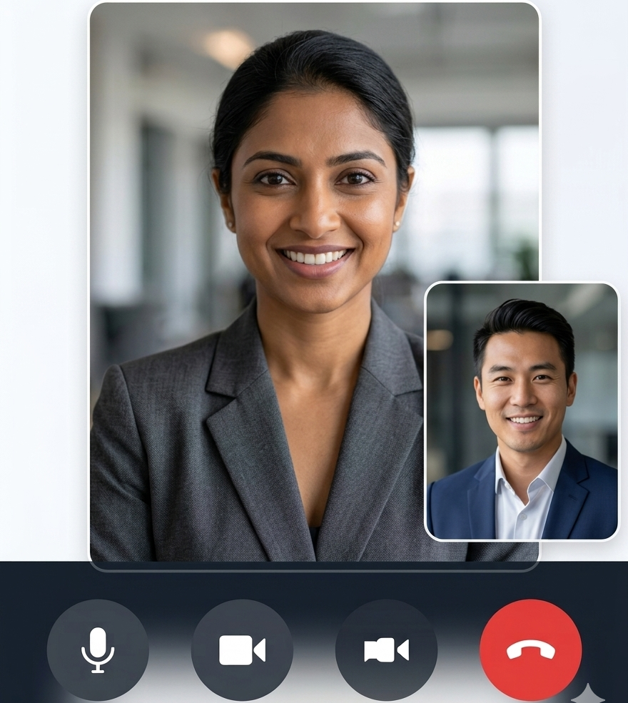 Private video call interface
