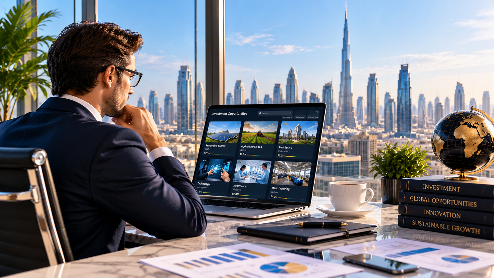 Investor reviewing opportunities